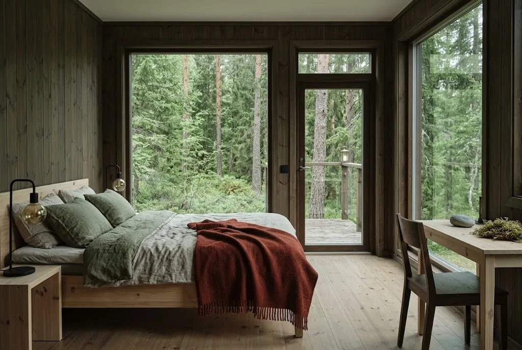 Artist's impression of the planned Forest Room, with windows into the pine forest